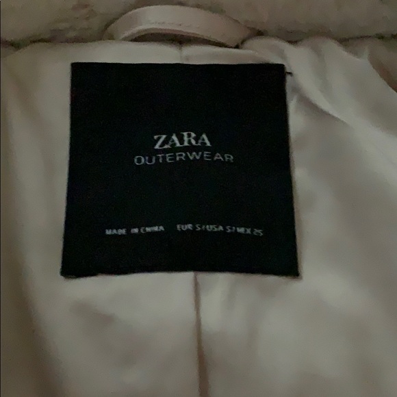 Zara cream fuzzy coat size S - Picture 2 of 3